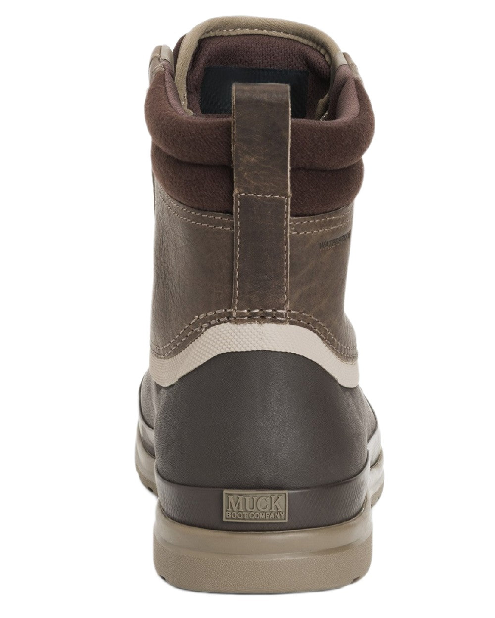 Taupe Coloured Muck Boots Mens Originals Duck Lace-Up Leather Short Boots on White Background
#colour_taupe
