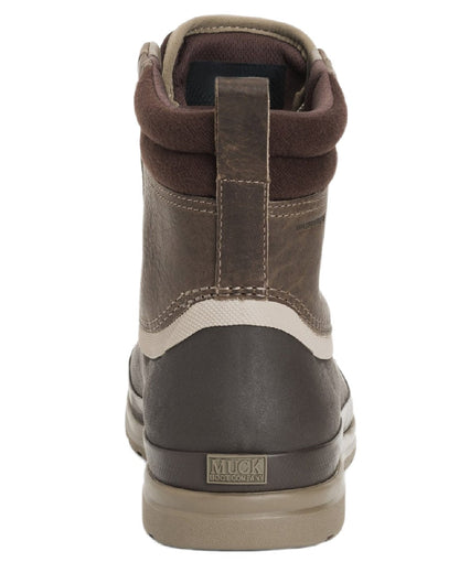 Taupe Coloured Muck Boots Mens Originals Duck Lace-Up Leather Short Boots on White Background
#colour_taupe