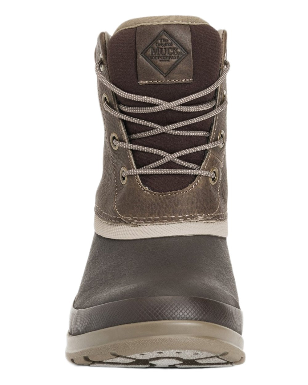 Taupe Coloured Muck Boots Mens Originals Duck Lace-Up Leather Short Boots on White Background
#colour_taupe
