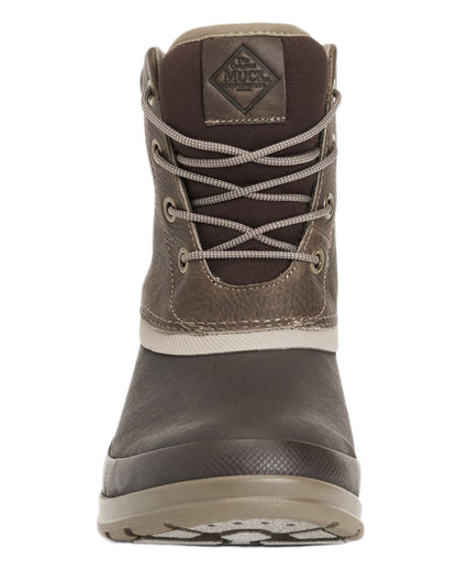 Taupe Coloured Muck Boots Mens Originals Duck Lace-Up Leather Short Boots on White Background
#colour_taupe
