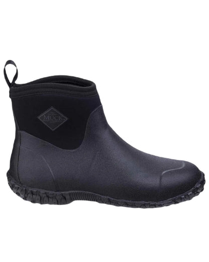 Black Coloured Muck Boots Mens RHS Muckster II Ankle Boots On A White Background #colour_black
