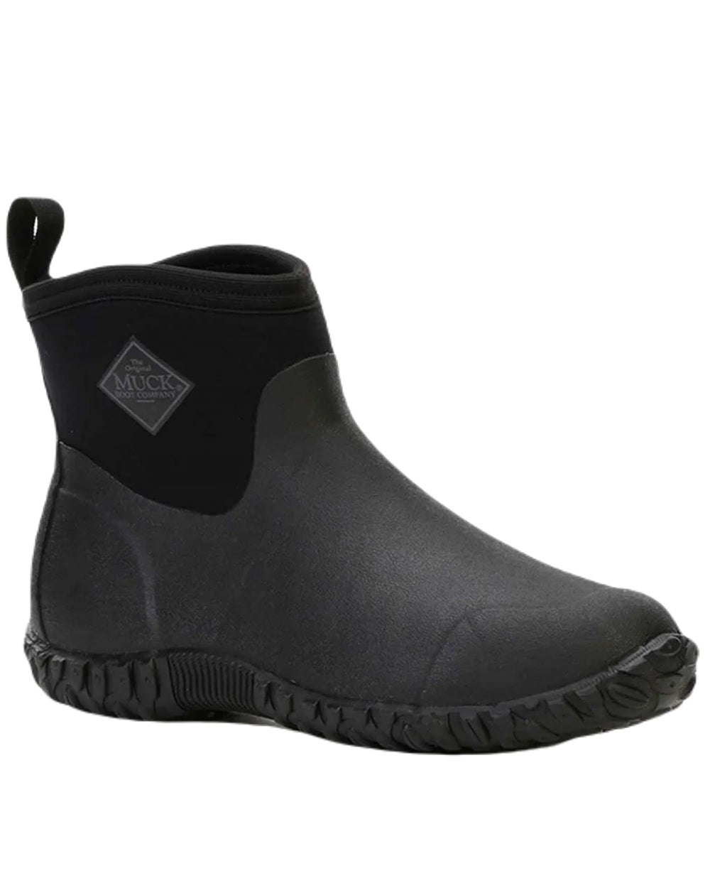 Black Coloured Muck Boots Mens RHS Muckster II Ankle Boots On A White Background #colour_black