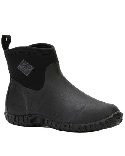 Black Coloured Muck Boots Mens RHS Muckster II Ankle Boots On A White Background #colour_black