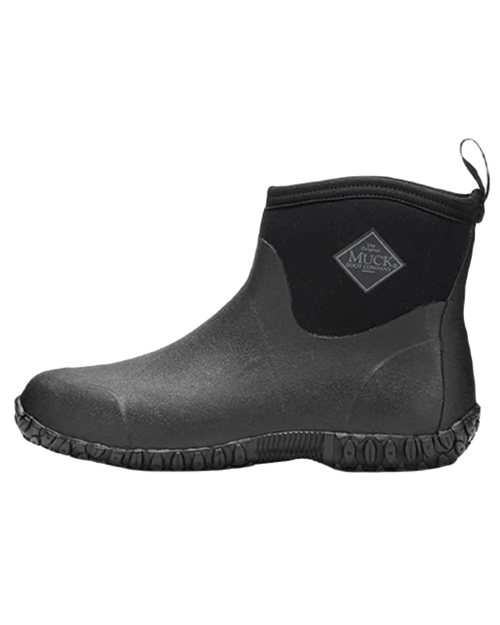 Black Coloured Muck Boots Mens RHS Muckster II Ankle Boots On A White Background #colour_black