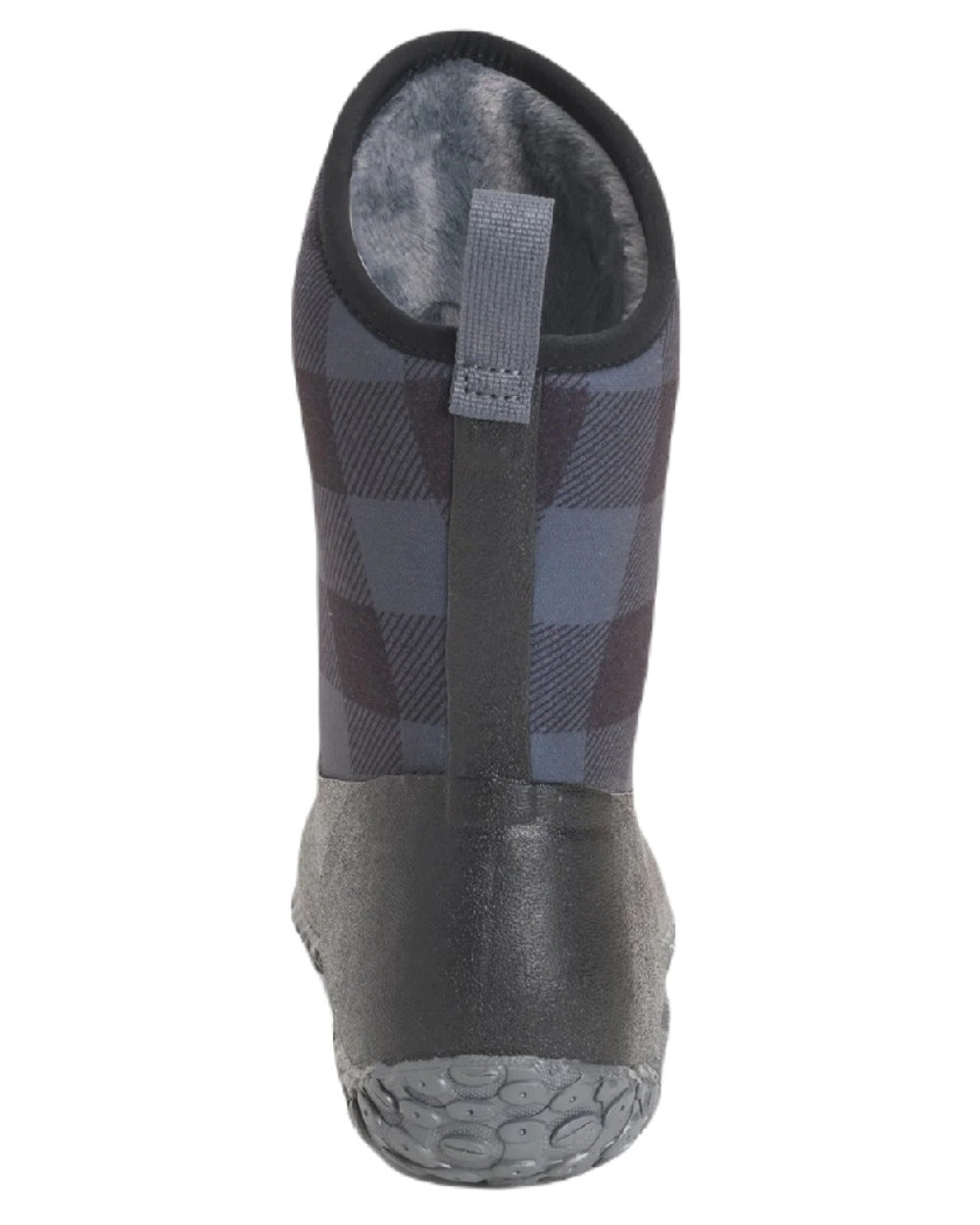 Black/Grey Plaid Coloured Muck Boots Womens Muckster II Mid Wellingtons On A White Background #colour_black-grey-plaid