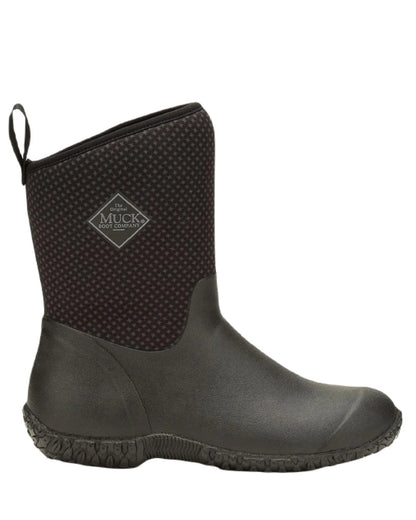 Charcoal Print Coloured Muck Boots Womens Muckster II Mid Wellingtons On A White Background #colour_charcoal-print