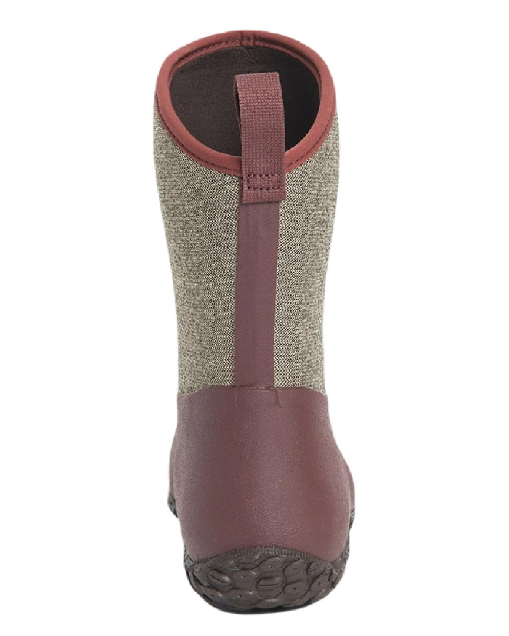 Raisin Coloured Muck Boots Womens Muckster II Mid Wellingtons On A White Background #colour_raisin