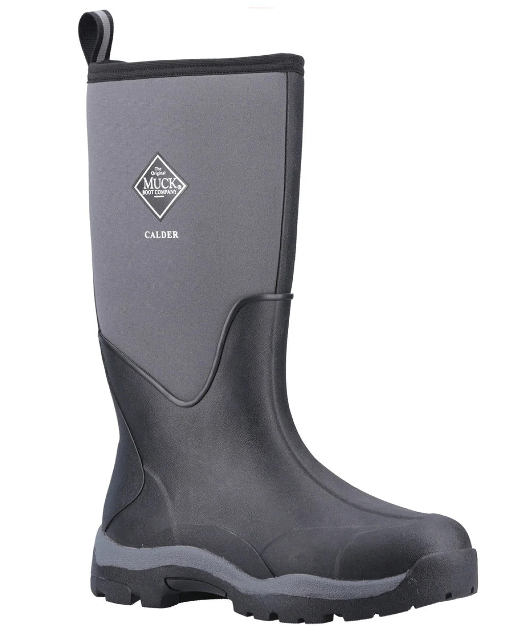 Black Coloured Muck Boots Unisex Calder Short Boots On A White Background #colour_black