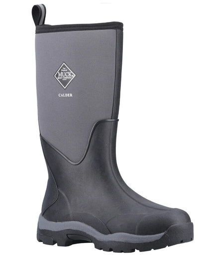 Black Coloured Muck Boots Unisex Calder Short Boots On A White Background #colour_black