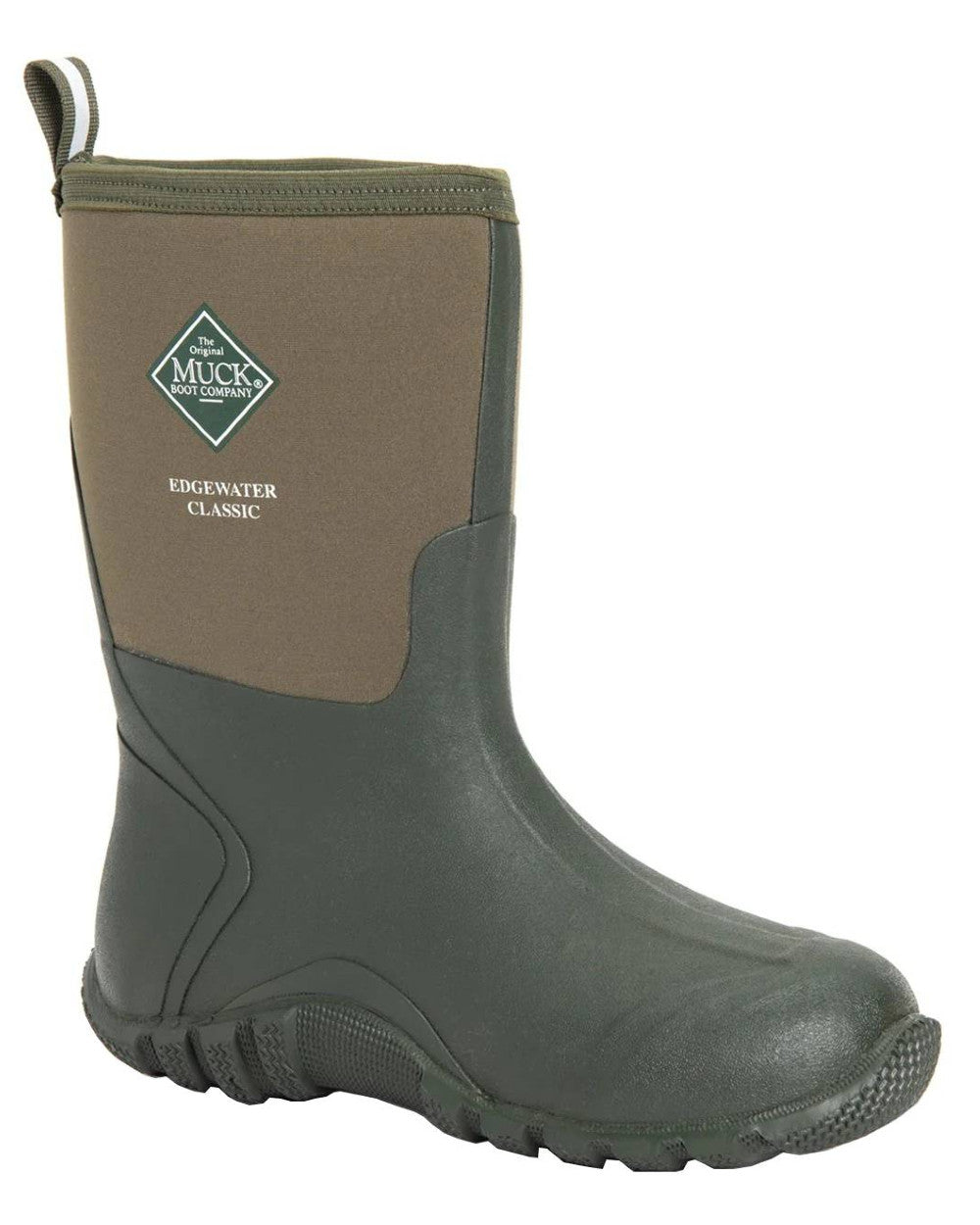 Moss Coloured Muck Boots Unisex Edgewater Classic Short Boots On A White Background #colour_moss