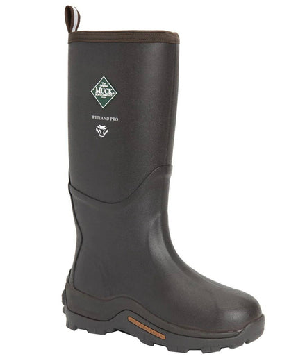 Brown Coloured Muck Boots Mens Wetland Pro Tall Boots On A White Background #colour_brown