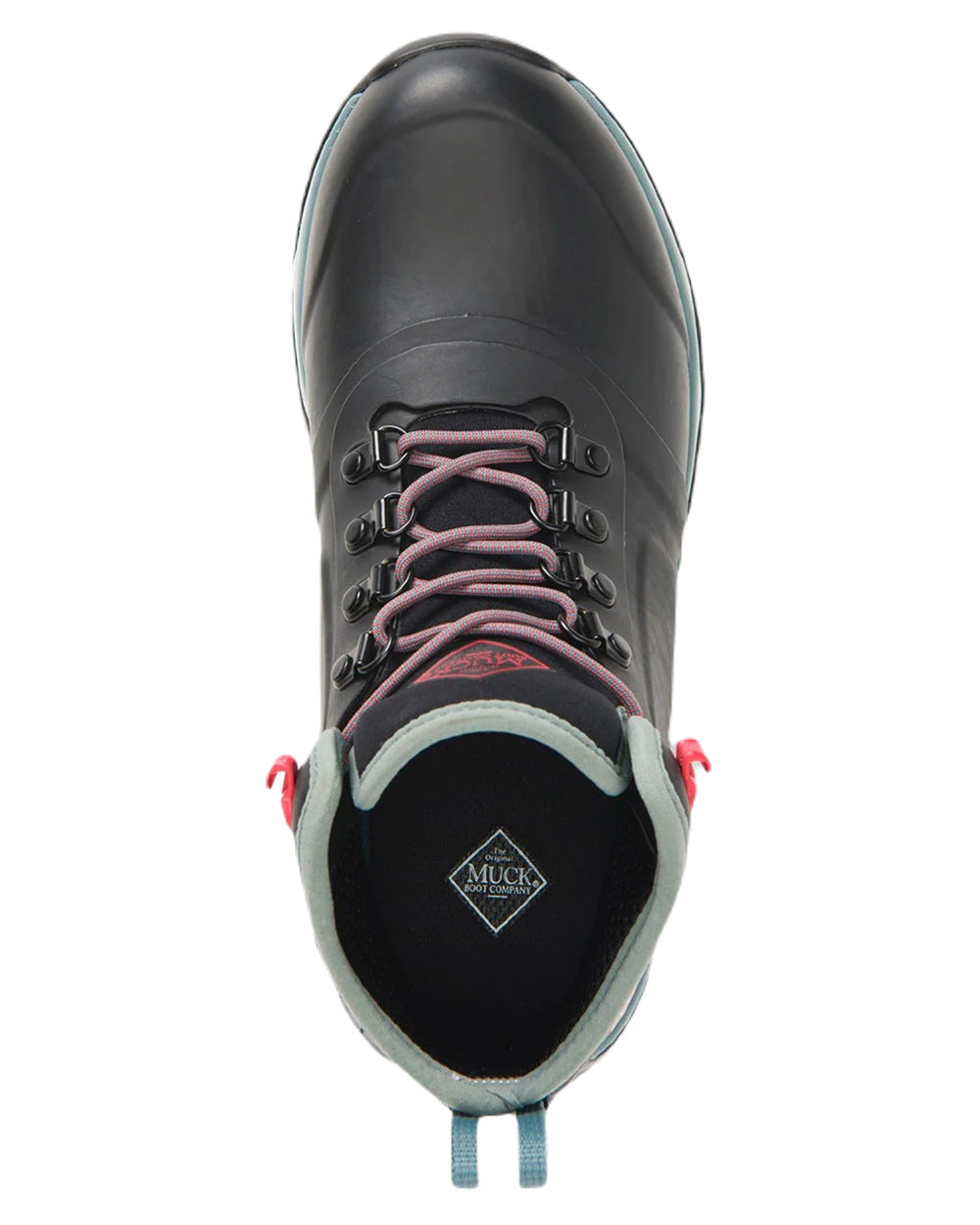 Black Coloured Muck Boots Women's Apex Lace-Up Short Boots On A White Background #colour_black