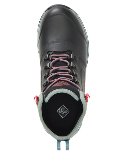 Black Coloured Muck Boots Women's Apex Lace-Up Short Boots On A White Background #colour_black