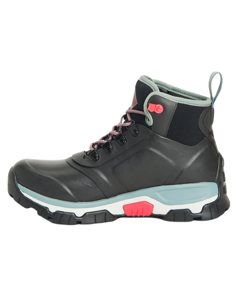 Black Coloured Muck Boots Women's Apex Lace-Up Short Boots On A White Background #colour_black
