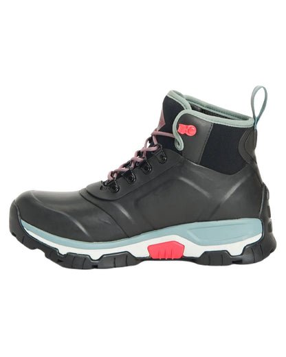 Black Coloured Muck Boots Women's Apex Lace-Up Short Boots On A White Background #colour_black