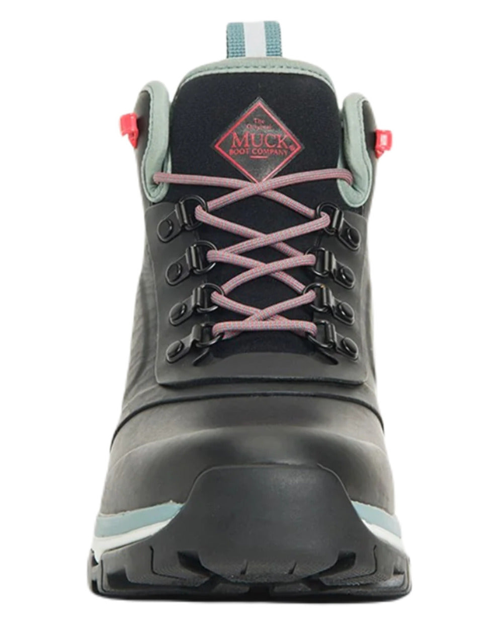 Black Coloured Muck Boots Women's Apex Lace-Up Short Boots On A White Background #colour_black