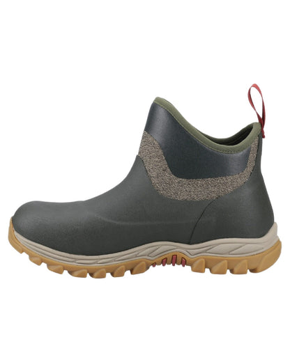 Olive Herringbone Print Coloured Muck Boots Womens Arctic Sport II Ankle Boots on White Background
#colour_olive-herringbone-print