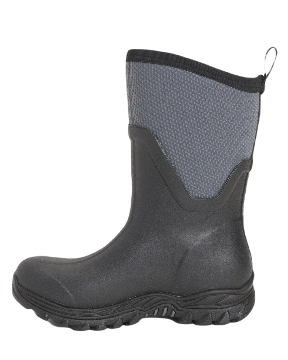 Black Grey Coloured Muck Boots Womens Arctic Sport II Mid Wellingtons On A White Background #colour_black-grey