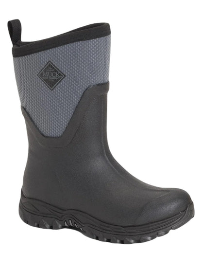 Black Grey Coloured Muck Boots Womens Arctic Sport II Mid Wellingtons On A White Background #colour_black-grey