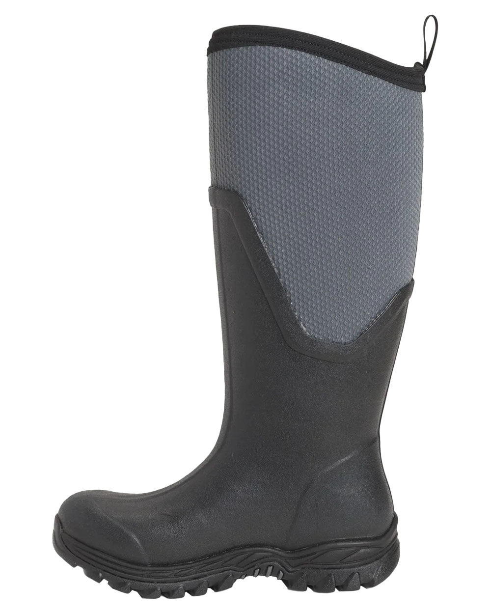 Black Grey coloured Muck Boots Womens Artic Sport II Tall Wellingtons on White background #colour_grey