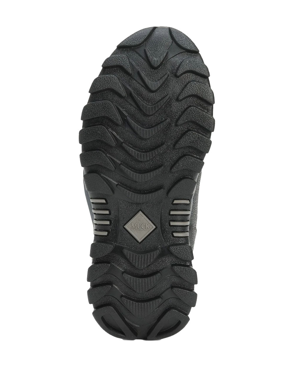 Black coloured Muck Boots Womens Artic Sport II Tall Wellington Sole on White background #colour_black