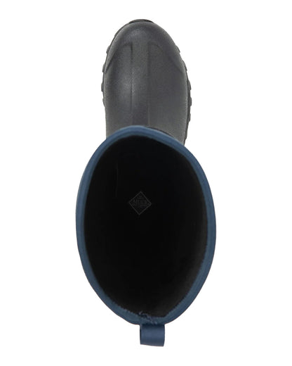 Navy Topography Muck Boots Womens Artic Sport II Tall Wellingtons on White background #colour_topo-navy