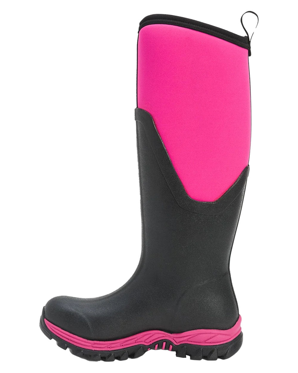 Hot Pink coloured Muck Boots Womens Artic Sport II Tall Wellingtons on White background #colour_pink