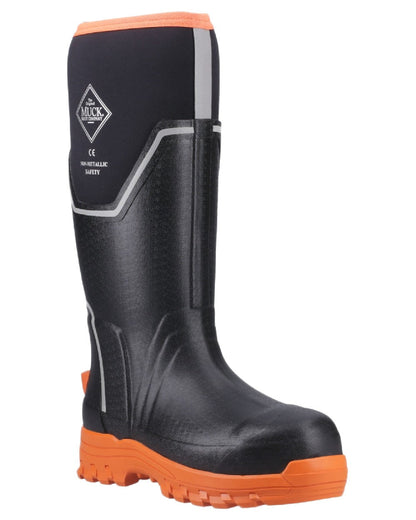 Black Orange Coloured Muck Boots Womens Grit S5 Tall Boots on White Background
#colour_black-orange