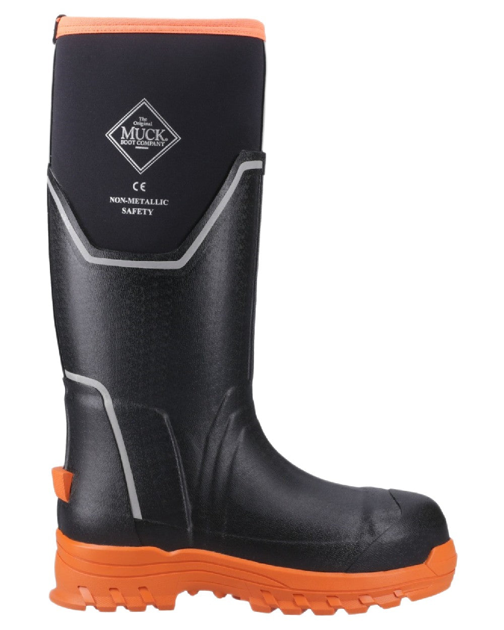Black Orange Coloured Muck Boots Womens Grit S5 Tall Boots on White Background
#colour_black-orange