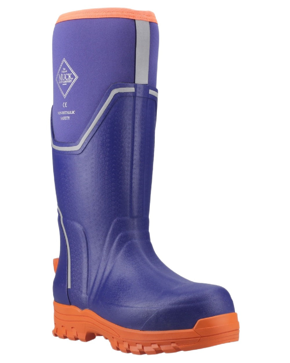 Blue Orange Coloured Muck Boots Womens Grit S5 Tall Boots on White Background
#colour_blue-orange