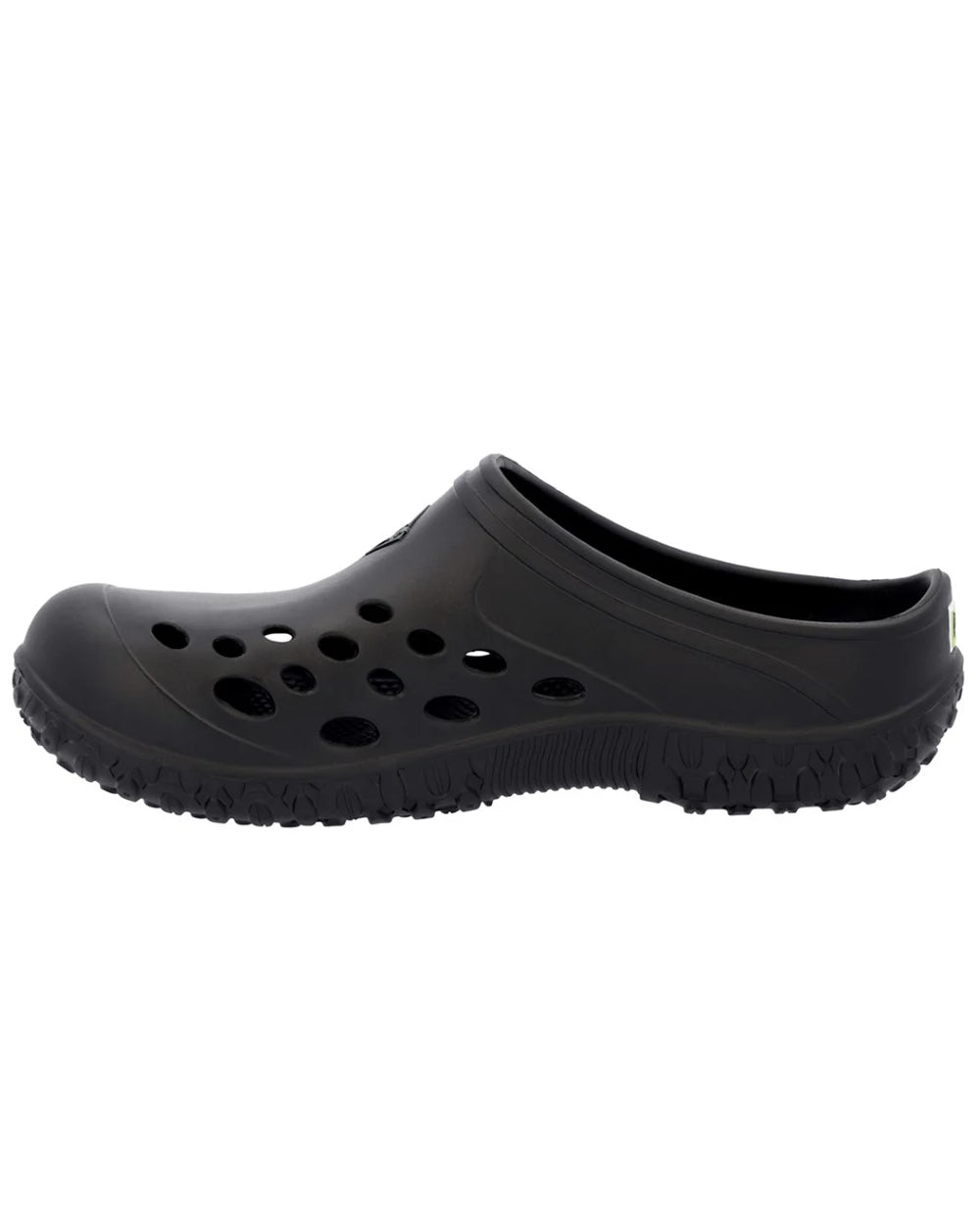 Black Coloured Muck Boots Womens Muckster Lite Clogs On A White Background #colour_black
