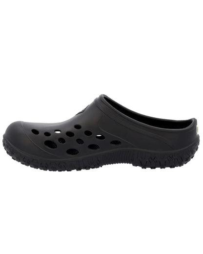 Black Coloured Muck Boots Womens Muckster Lite Clogs On A White Background #colour_black