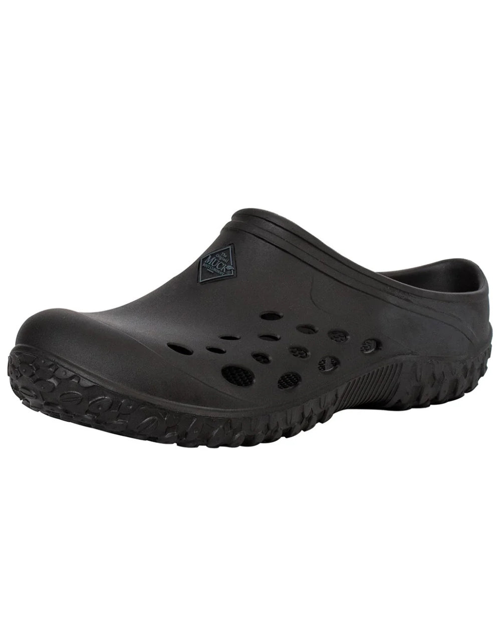 Black Coloured Muck Boots Womens Muckster Lite Clogs On A White Background #colour_black