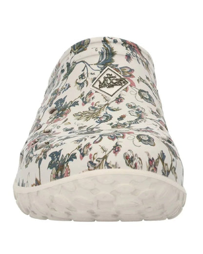 Light Grey Floral Print Coloured Muck Boots Womens Muckster Lite Clogs On A White Background #colour_light-grey-floral-print