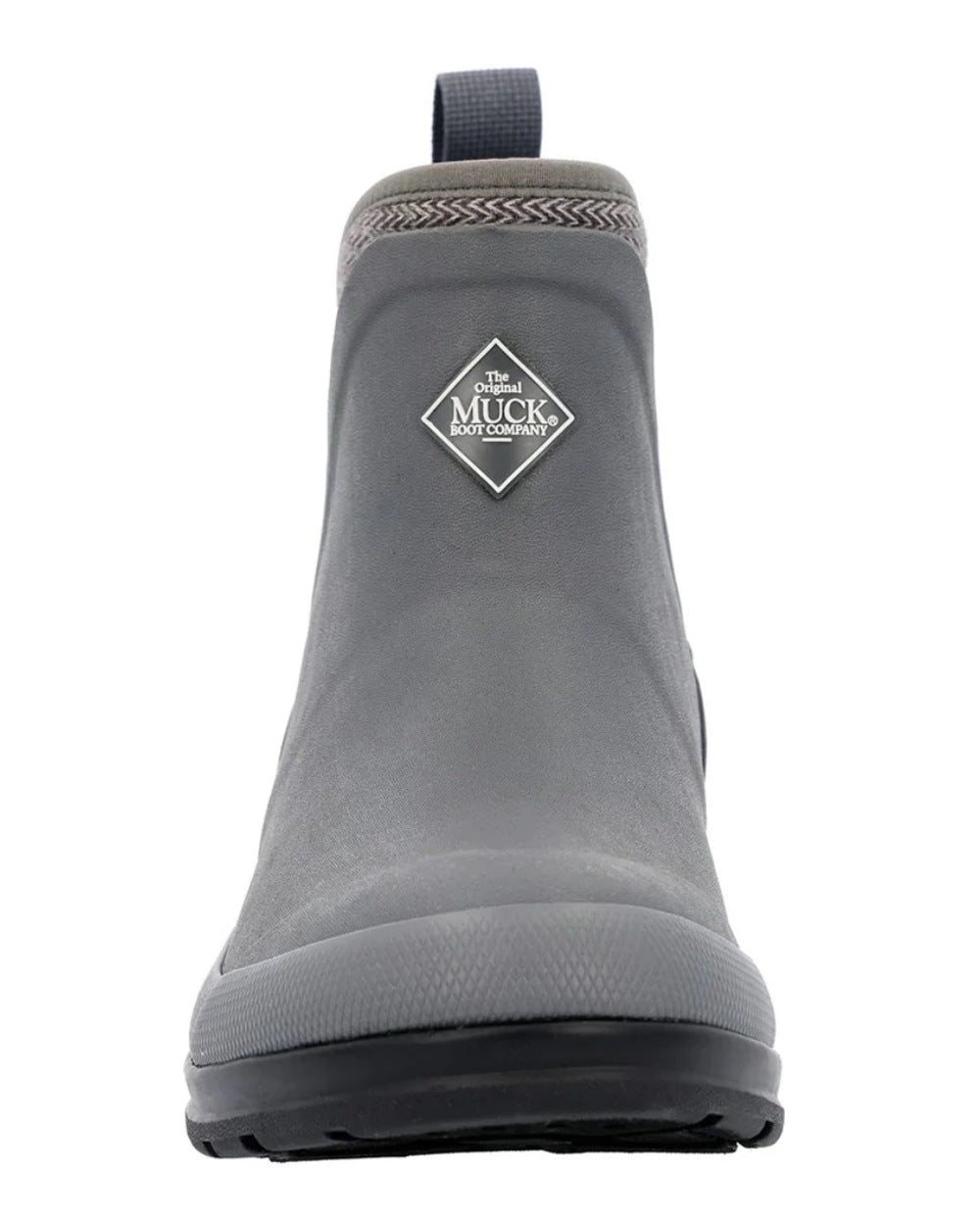 Grey Plaid Print Coloured Muck Boots Womens Originals Pull-On Ankle Boots On A White Background #colour_grey-plaid-print