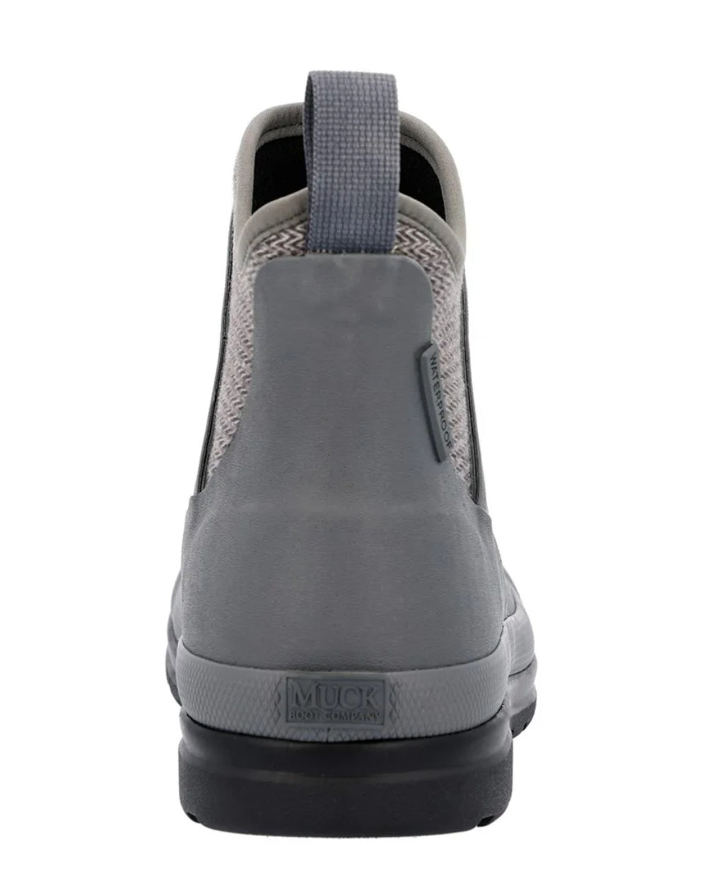 Grey Plaid Print Coloured Muck Boots Womens Originals Pull-On Ankle Boots On A White Background #colour_grey-plaid-print