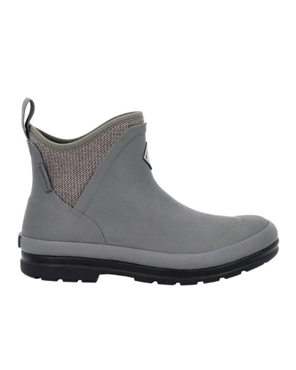 Grey Plaid Print Coloured Muck Boots Womens Originals Pull-On Ankle Boots On A White Background #colour_grey-plaid-print
