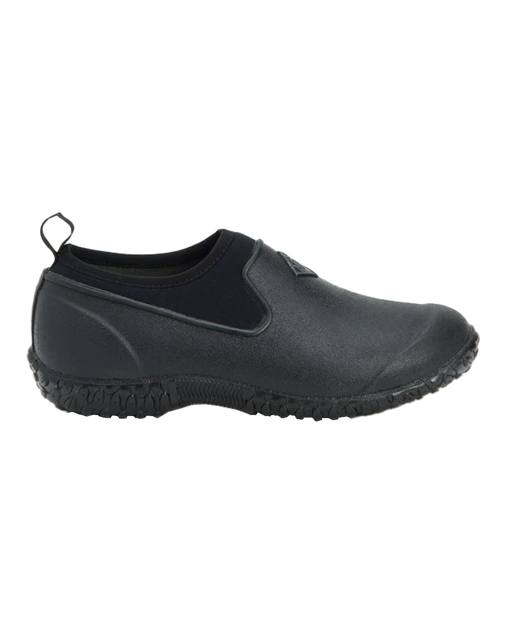 Black coloured Muck Boots Womens RHS Muckster II Low Shoes on White background #colour_black