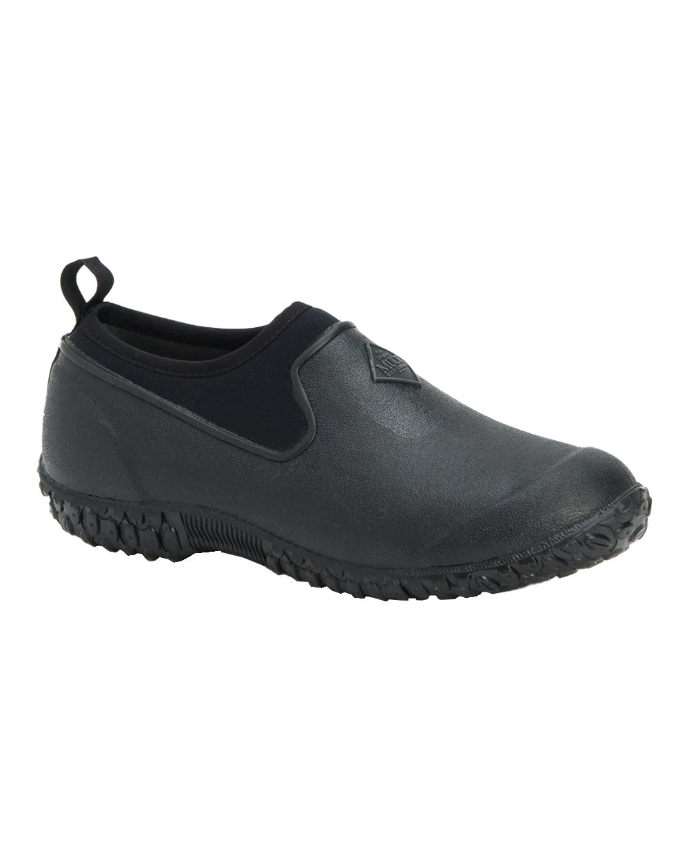 Black coloured Muck Boots Womens RHS Muckster II Low Shoes on White background #colour_black