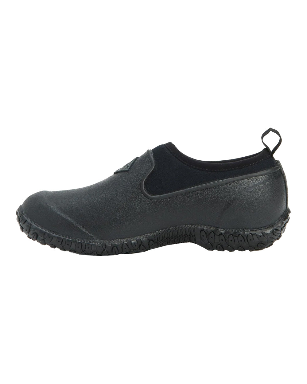 Black coloured Muck Boots Womens RHS Muckster II Low Shoes on White background #colour_black