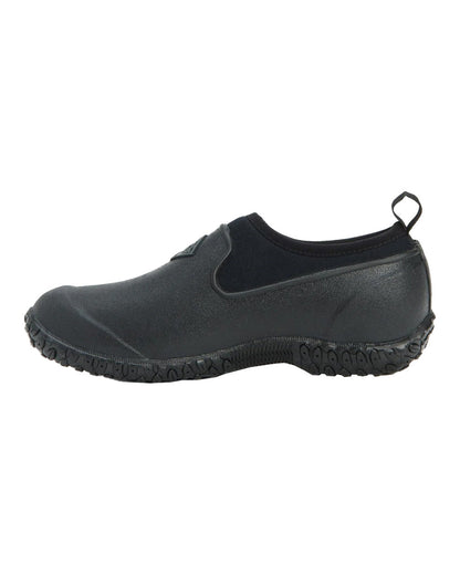 Black coloured Muck Boots Womens RHS Muckster II Low Shoes on White background #colour_black