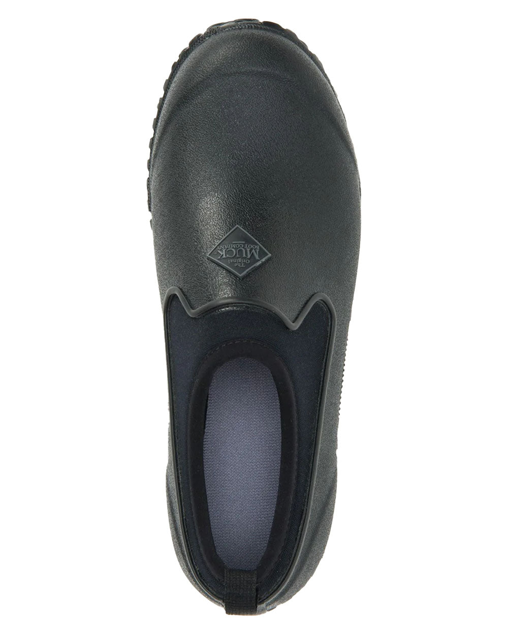 Black coloured Muck Boots Womens RHS Muckster II Low Shoes on White background #colour_black