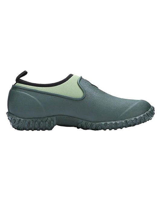 Green coloured Muck Boots Womens RHS Muckster II Low Shoes on White background #colour_green