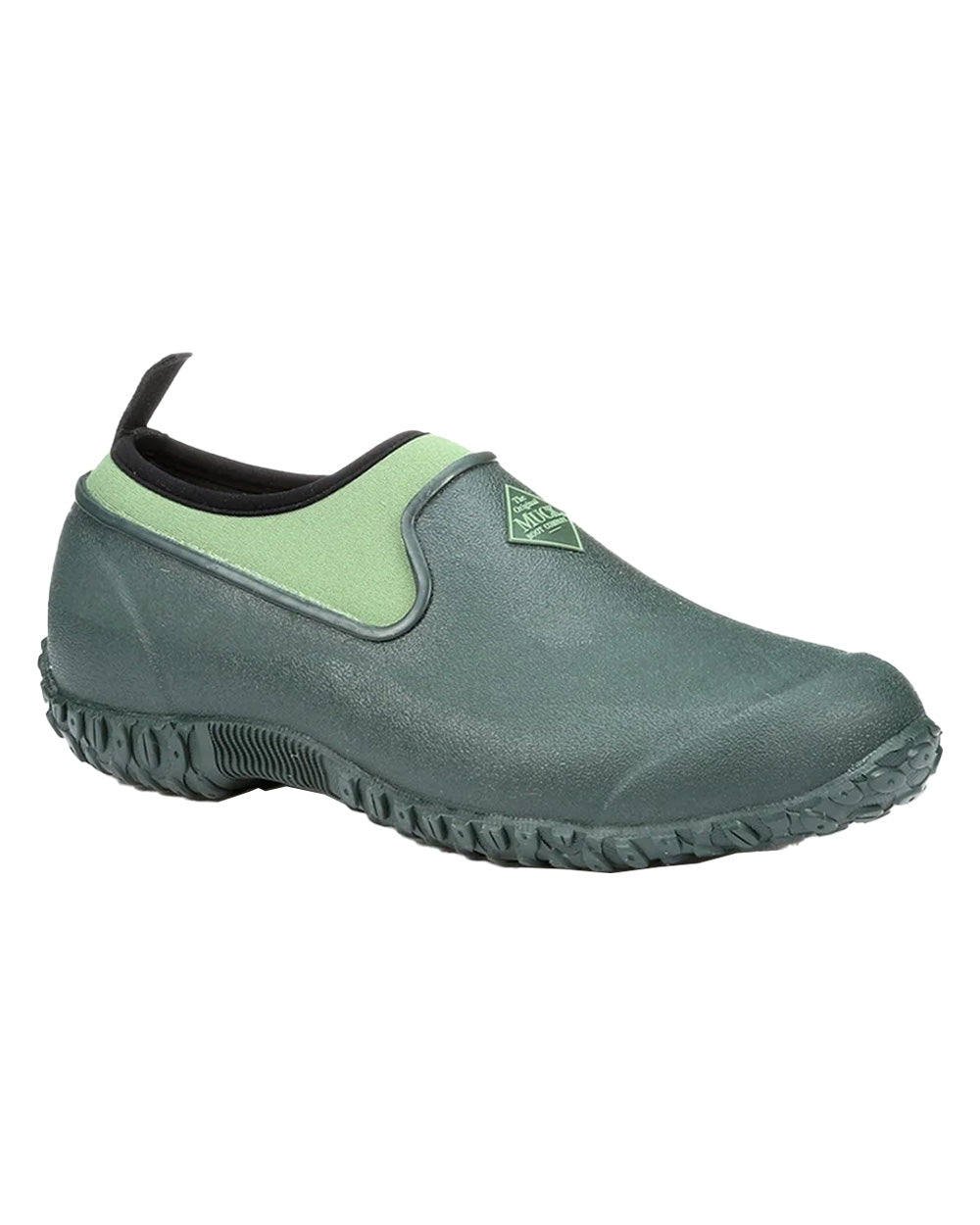 Green coloured Muck Boots Womens RHS Muckster II Low Shoes on White background #colour_green
