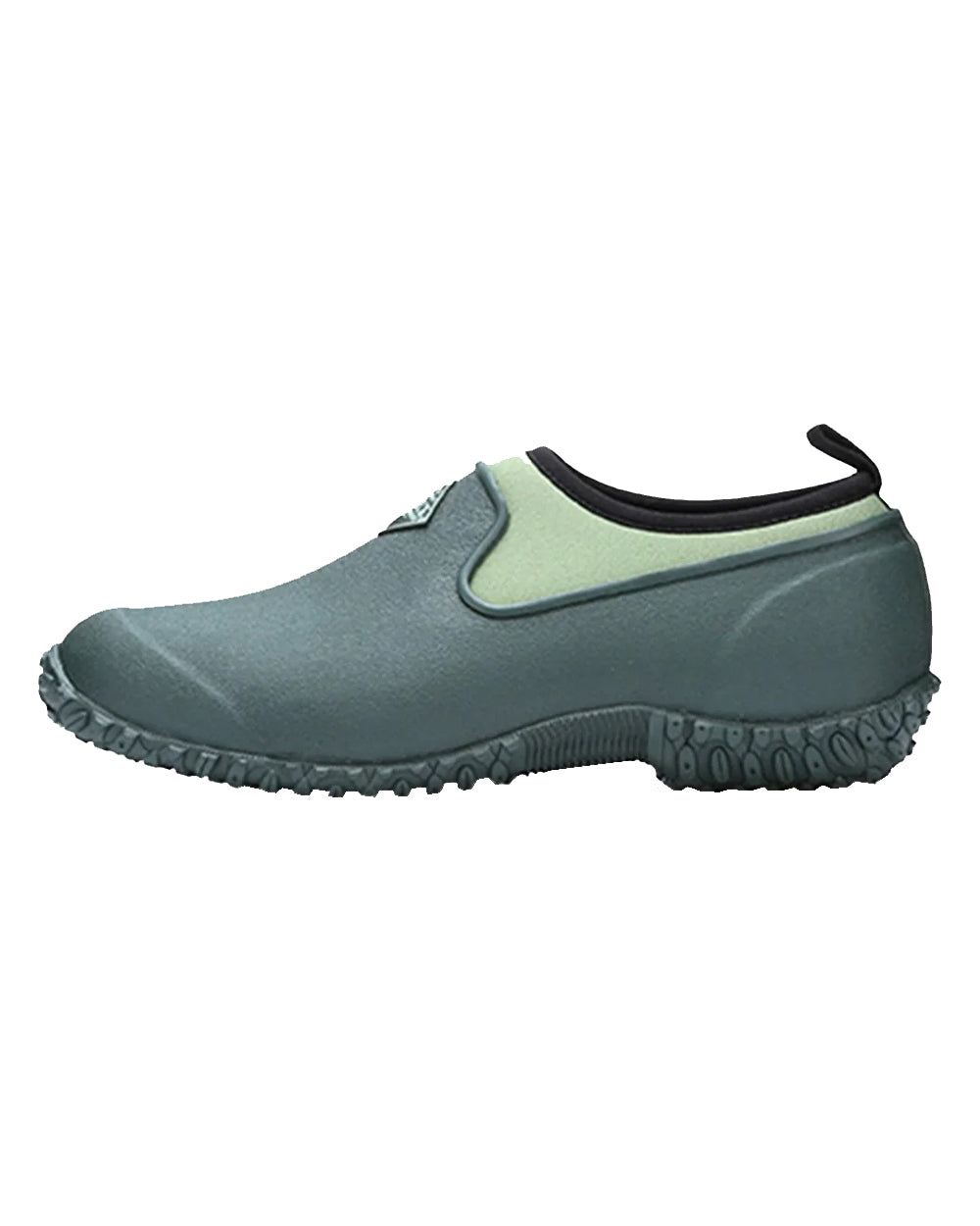 Green coloured Muck Boots Womens RHS Muckster II Low Shoes on White background #colour_green
