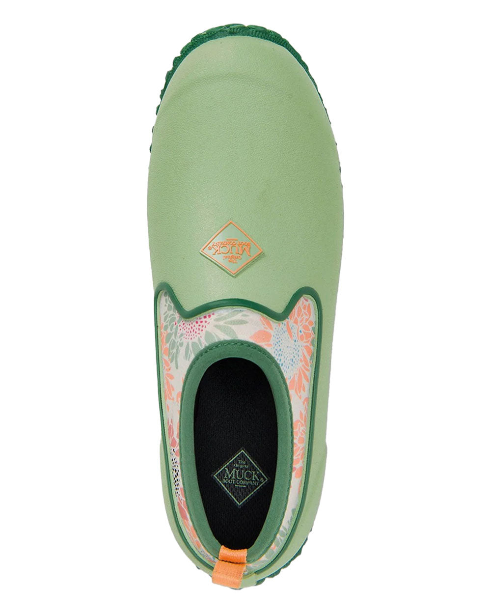 Sunflower Print coloured Muck Boots Womens RHS Muckster II Low Shoes on White background #colour_sunflower-print