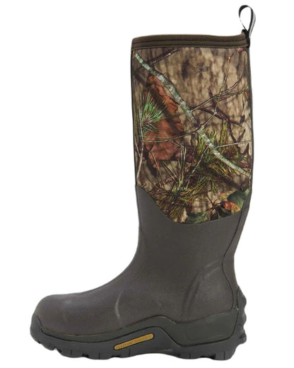 Mossy Oak Infinity Print Coloured Muck Boots Woody Max Tall Wellingtons On A White Background #colour_mossy-oak-infinity-print