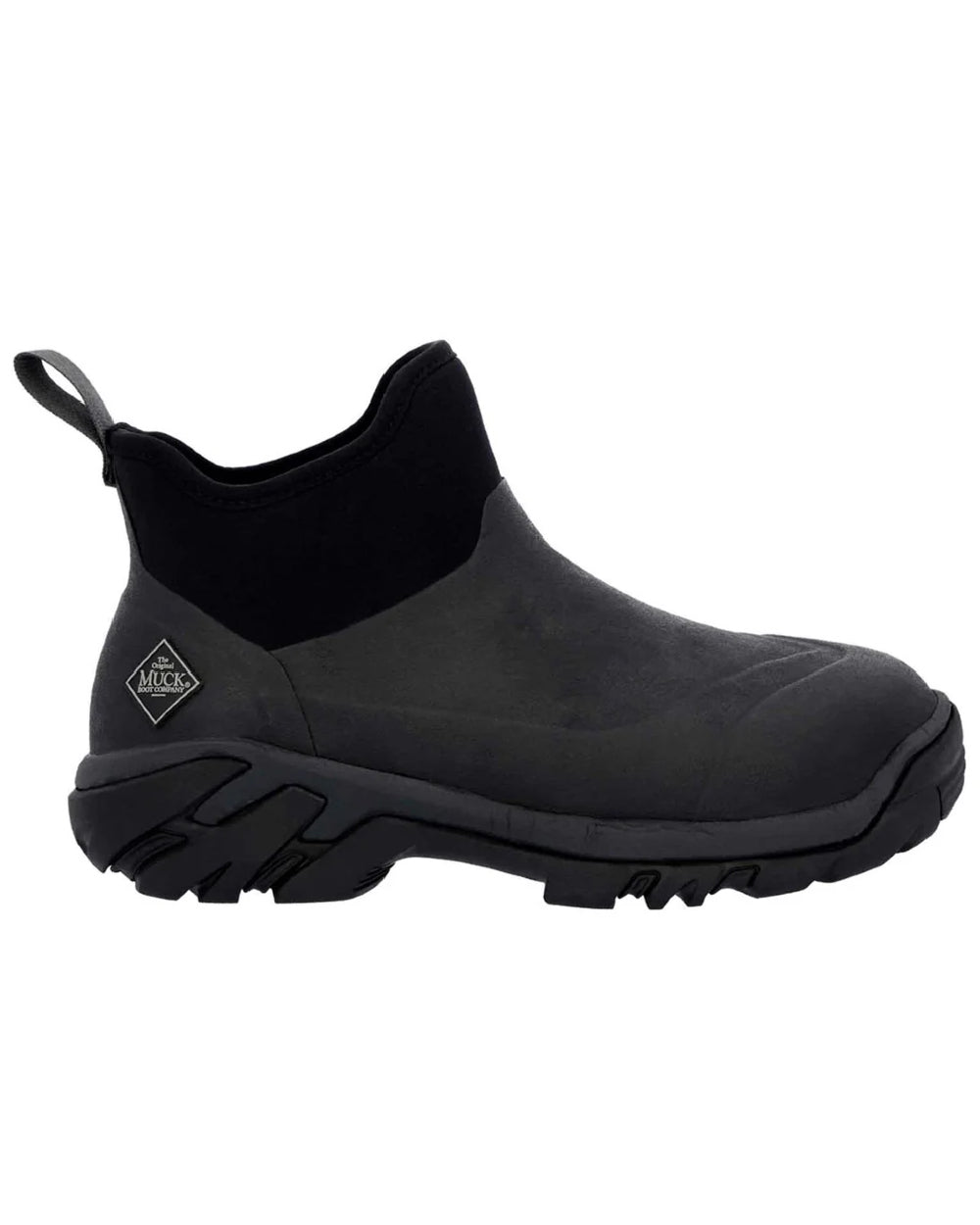 Black Coloured Muck Boots Mens Woody Sport Ankle Boots On A White Background #colour_black