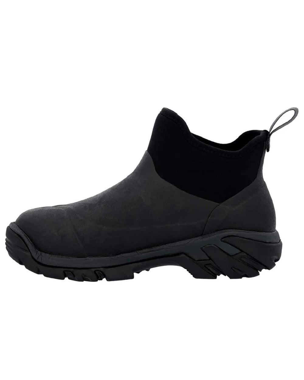 Black Coloured Muck Boots Mens Woody Sport Ankle Boots On A White Background #colour_black