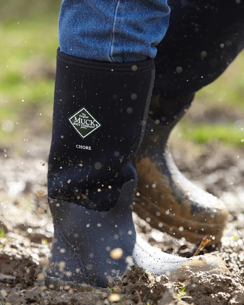 Muck Boots Chore Classic Hi Wellington Boots in Black #colour_black